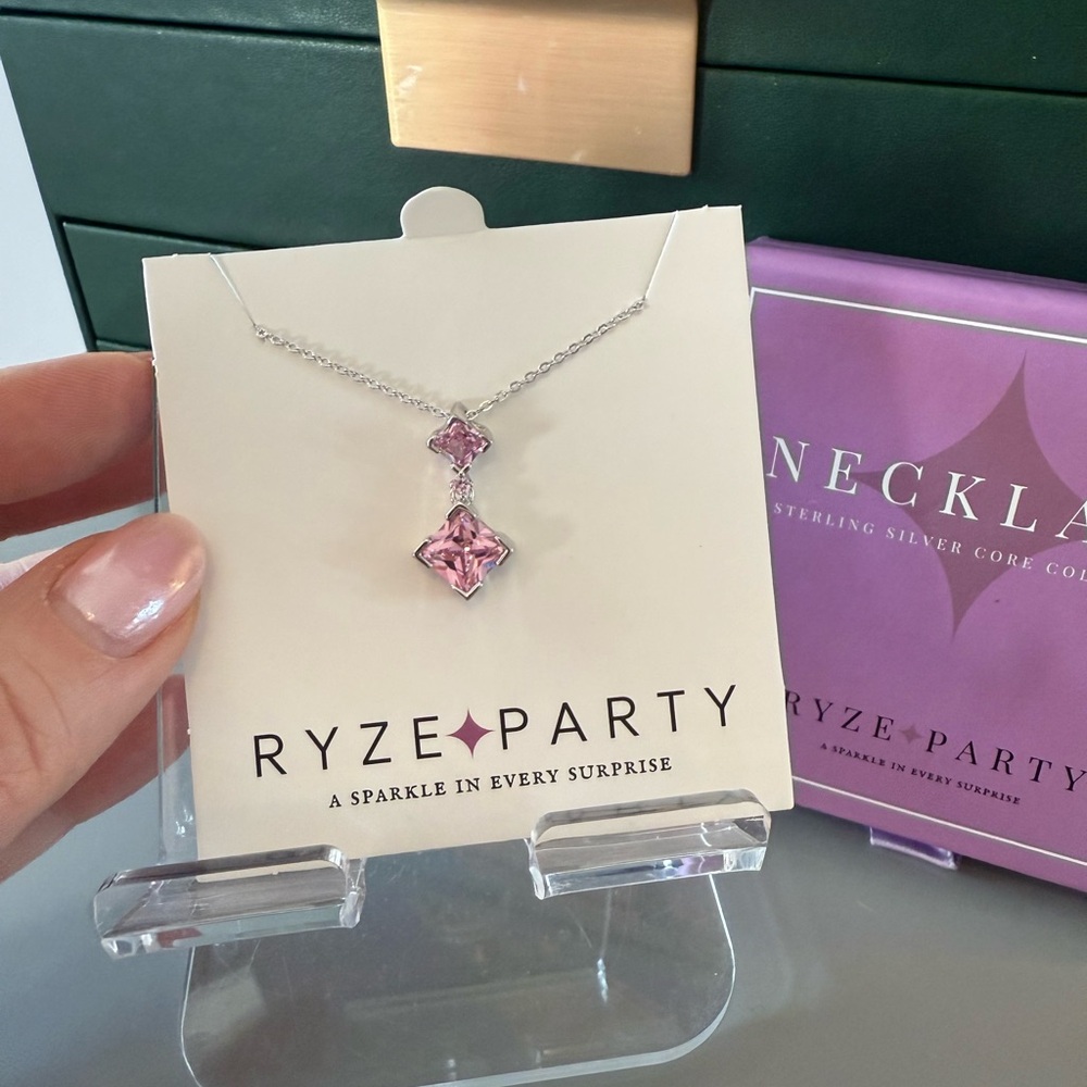 Ryze Sterling Silver Princess Pink Necklace